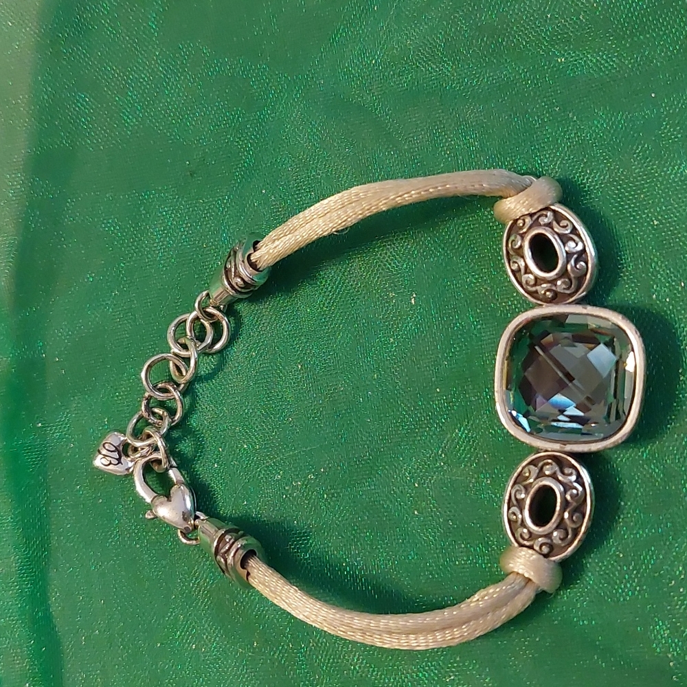 Brighton silver and blue topaz adjustable bracelet.